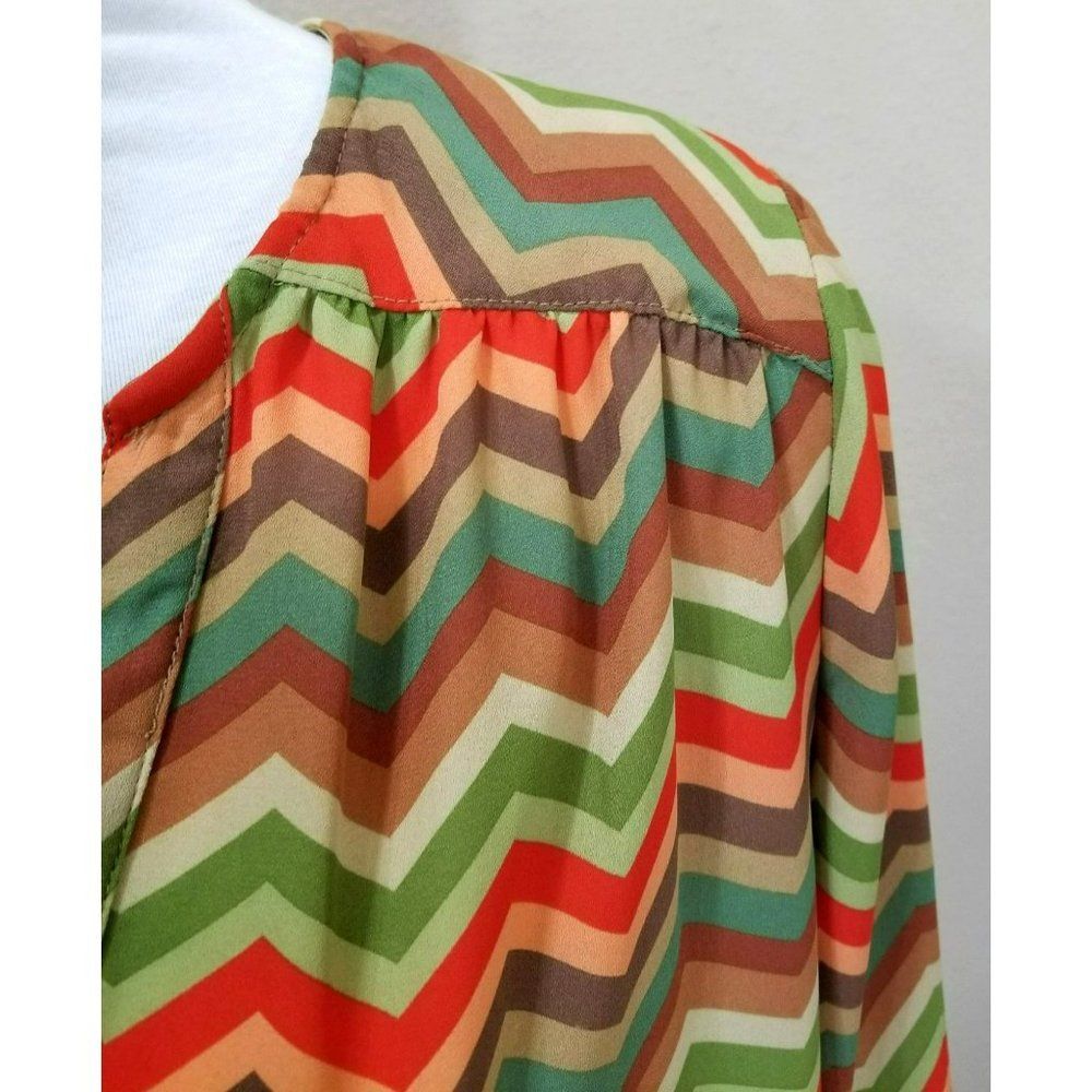 Tacera Chevron Flowy Women's Top Size Small - Picture 4 of 6
